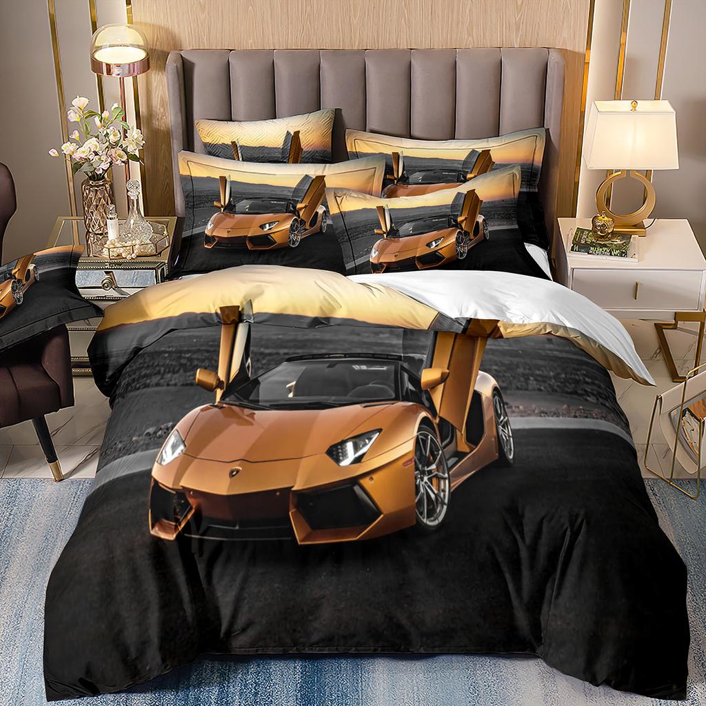 Sports Car Bedding 3D Digital Printing Two-Piece Quilt Set Three-Piece Home Textile