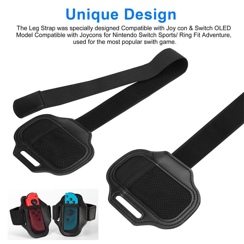 2 шт./набор Регулируемые эластичные ремни для ног для Switch Sports Играйте в футбол Контроллер JoyCons Игровые аксессуары для модели Switch OLED