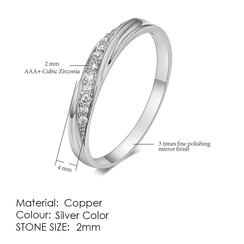 ZHOUYANG Ring For Women Simple Style Thin Rings Micro-inserts Cubic Zirconia Austrian crystal Fashion Jewelry R421 R062
