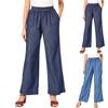 Women's Summer Casual Loose Ruffle Jeans Drawstring Pocket Casual Pants