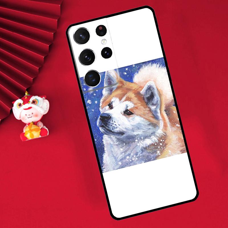 Animal Cartoon Akita Dog Case For Samsung Galaxy S25 S26 Ultra S21 S22 S20 S23 S24 Ultra Plus S10 S25 FE Cover Funda