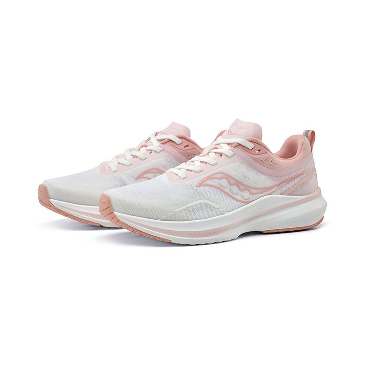 SAUCONY Humming 3 Comfortable Lightweight Shock Absorbing Non-Slip Low-Top Casual Running Shoes Women Sneaker White Pink S18189-1