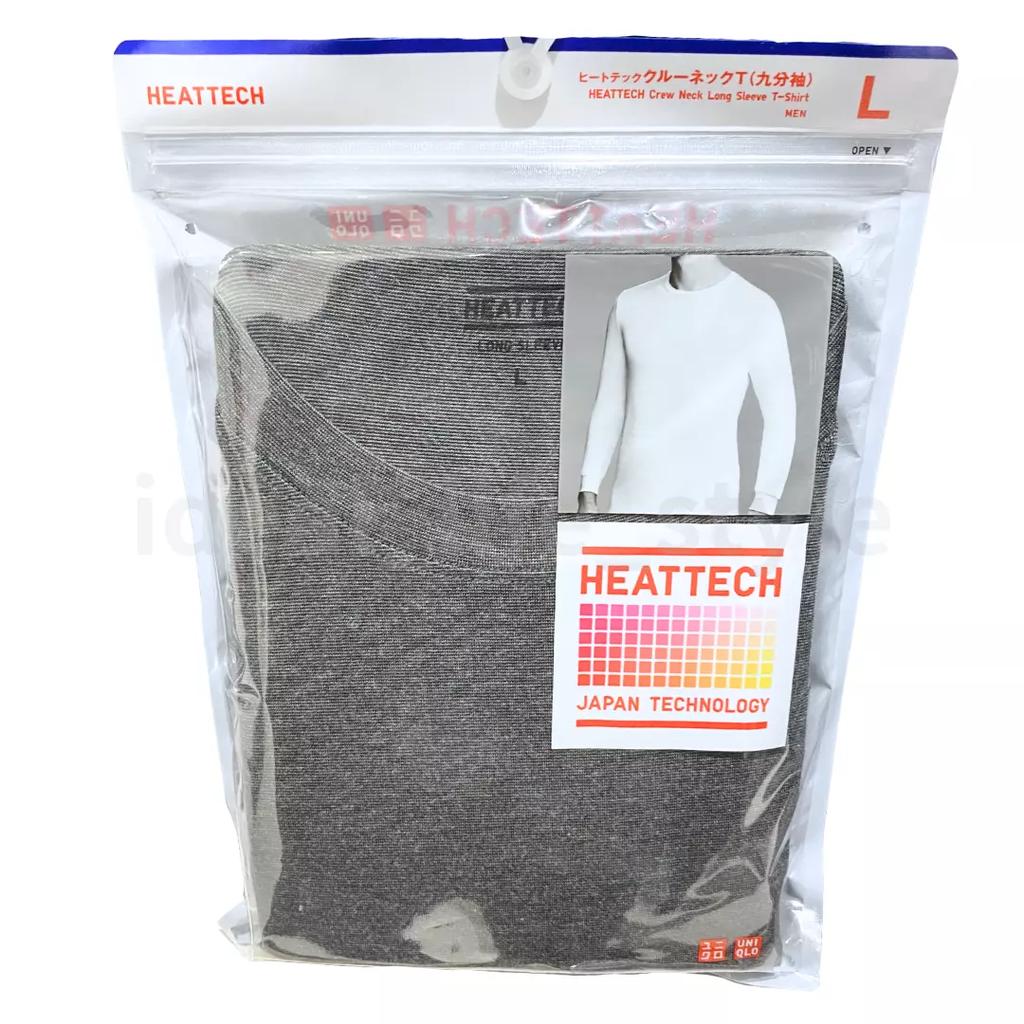 Uniqlo HEATTECH T-Shirt S-4XL Crew Neck Long-Sleeve Tagless Men 472909 NWT