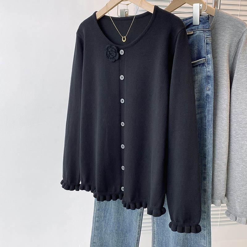 Свитер для женщин Осень Зима Утепленный Теплый Вязаный Эластичный С длинным рукавом Оверсайз Топы