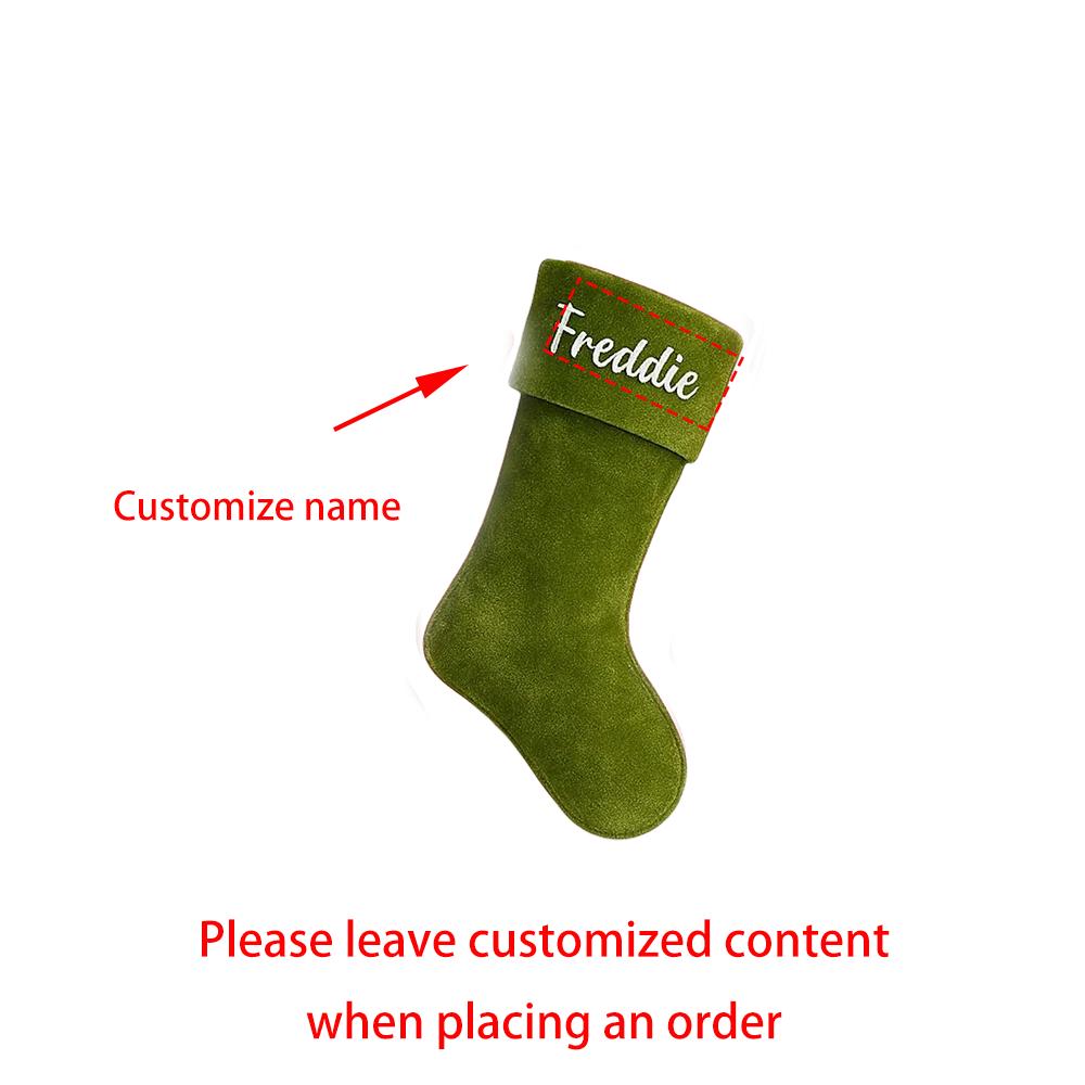 Custom Name Velvet Christmas Stocking New Year Supplies Merry Xmas Eve Present Holiday Mantel Decor Stocking Stuffers Kid Gift