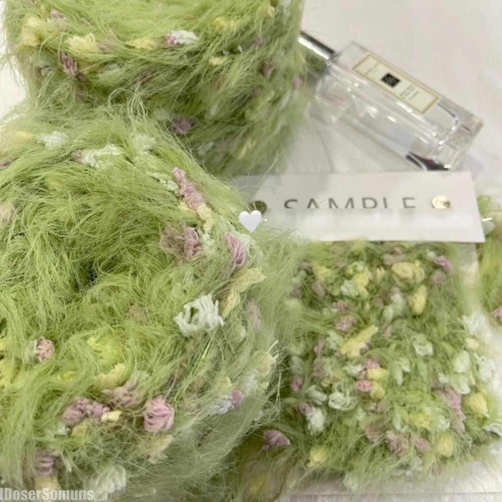 Серия 125 г Садовая ручная смешанная пряжа для вязания зеленая цветочная нить ручная работа крючком палочка игла тканая сумка пряжа для волос декор