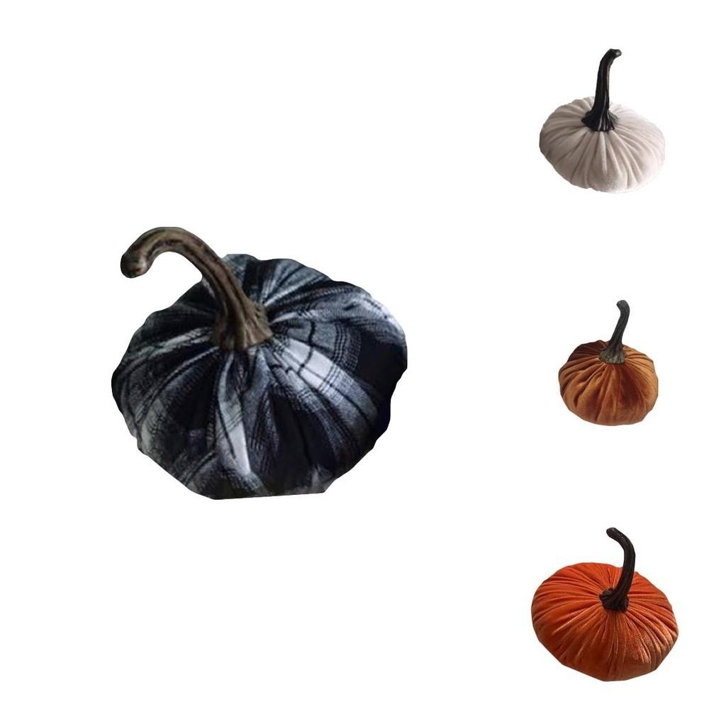 Роскошные бархатные плюшевые подушки-тыквы синего цвета для элегантного хэллоуинского декора