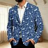 Мужской вельветовый пиджак в стиле business casual с рождественским принтом для праздничной вечеринки и повседневной носки