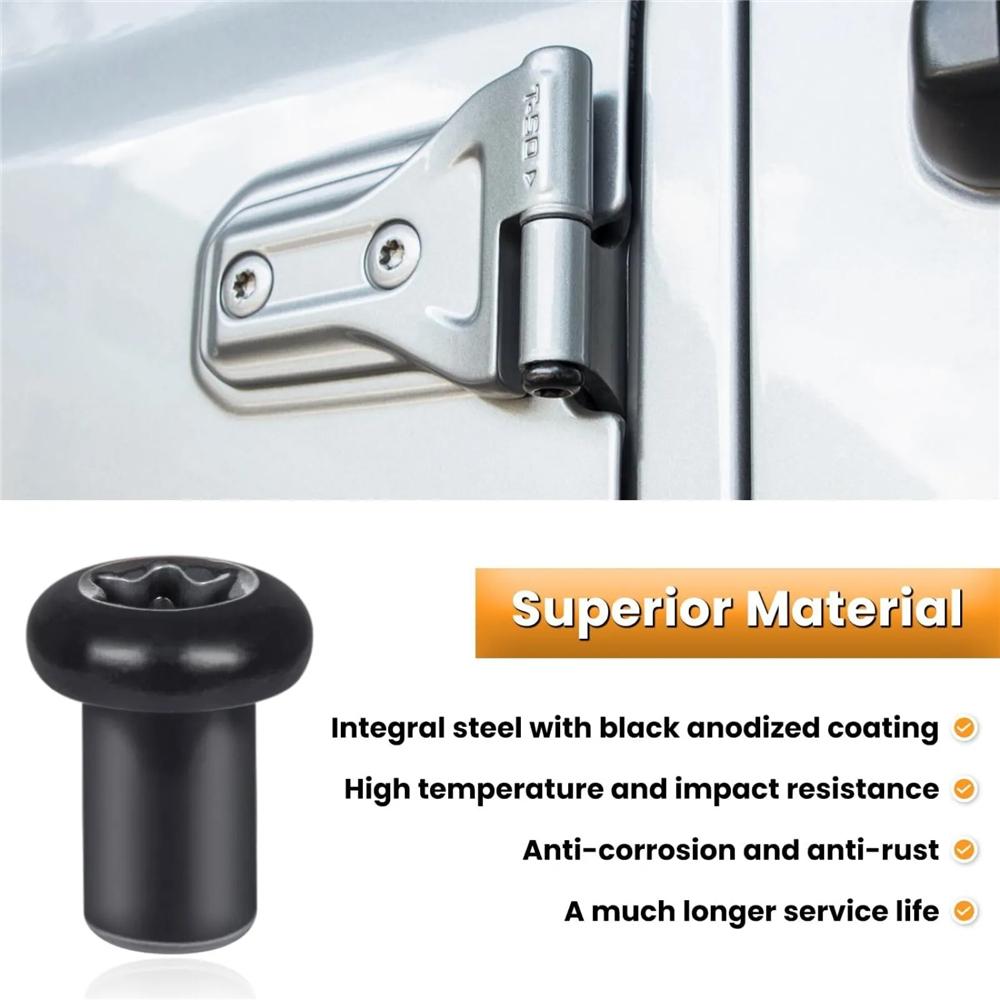 8PCS Car Door Hinge Nut Bolt New Replace 6511744AA For 2007-2018 Jeep Wrangler