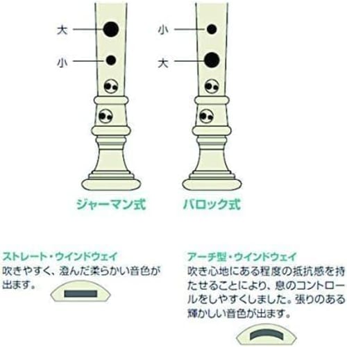 Toyama Musical Instruments AULOS Symphony (Woodgrain) Soprano Recorder, German Style, 502BW(G) with Antibacterial Cap Set
