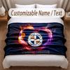 Luton Town Printed Flannel Blanket Custom Name Text Soft Warm Throw For Bedroom Holiday Gift