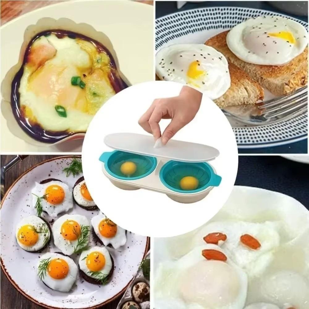 Anti-slip Microwave Egg Poacher Non-stick Egg Maker Food Grade Pans Hot Spring Egg Mold  Breakfast
