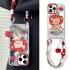 Mirror Anti-theft Lanyard Phone Case Compatible and Suitable for iPhone15 14 13 12 11promax Apple Bear