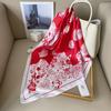 Advanced Sense of Simple Color Matching Rose Silk Scarf Women's Creative Fashion Temperament Simulation Silk Square Scarf