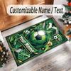 Soccer Theme Crystal Velvet Floor Rug Personalized Custom Name Text Warm Carpet Home Decoration