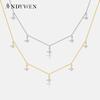 925 Sterling Silver Gold Butterfly Zircon Charm CZ Long Chain Choker Necklace Women New 2023 Wedding Party Jewels