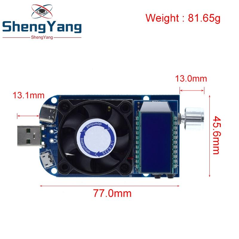 TZT 25 Вт 35 В QC2.0 QC3.0 USB Электронная нагрузка Регулируемый постоянный ток Резистор для старения Тестер напряжения и емкости аккумулятора