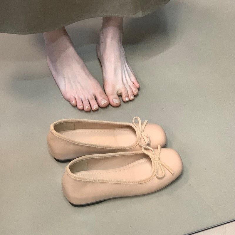 Красные туфли-лодочки с бантом Французские туфли-лодочки 2025 весна женская обувь внутренний подъем бабушкины туфли