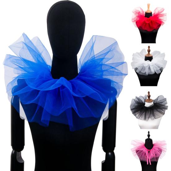 Removable Puffy Mesh Faux Collar Clown Circus Shirt Collar Business Weddings Parties Cosplay Accessories