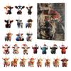 Christmas Advent Calendar 24 Pcs Highland Cow Ornaments 2D Acrylic Cute Animal Christmas Tree Decorations Xmas Countdown Gifts