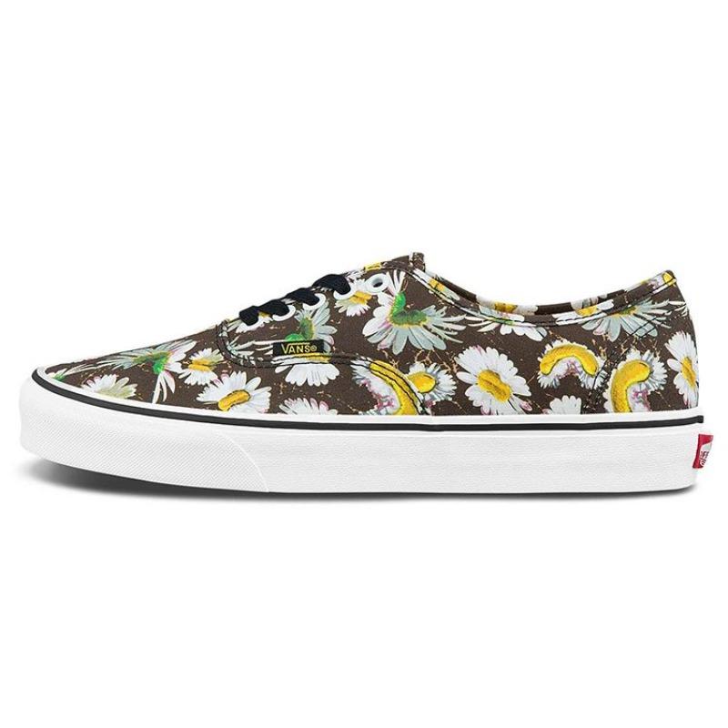 Vans Оригинальные низкие кеды с принтом Distorted Daisy, унисекс, черные, мульти, VN0A5HZS9FV