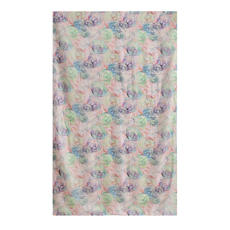 Spring  100% Mulberry Silk Scarf Women's Thin Shawl Silk Oil Painting Retro Plain Crepe Satin Premium Long Scarf