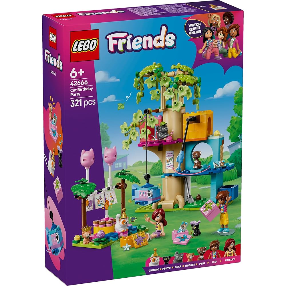 LEGO Friends Cat Treehouse Party Building Set Educational Toy for Kids Ages 6-9 42666