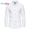 Cozy Up Men's Long Sleeve Button Up Shirts Solid Slim Fit Casual Dress Shirt
