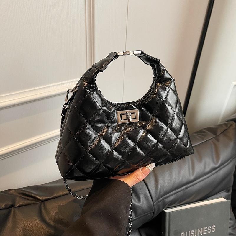 Rhombus chain bag women's 2025 new high sense versatile commuter Internet celebrity fashion Japanese and Korean shoulder messenger bag