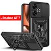 Чехол для Realme GT 7 7T Case Сдвижная крышка камеры Кольцо-подставка Ударопрочная крышка для телефона для Realme GT7 Capa