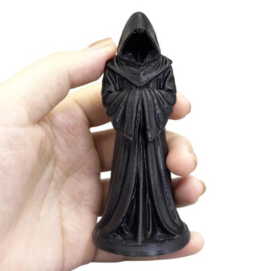 3D-печатный орнамент в виде одеяния с капюшоном, матовая черная фигурка безликого монаха, скульптура в готическом стиле, для Хэллоуина, декора помещений и улицы