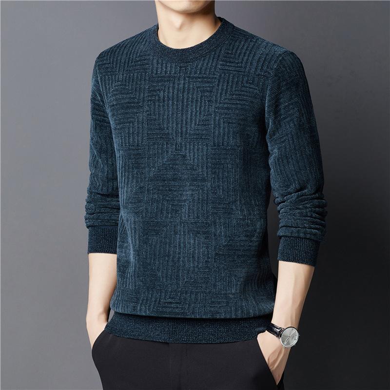Fleece-lined Thickened New Sweater Autumn and Winter Men's Casual Bottoming Sweater Thermal Underwear