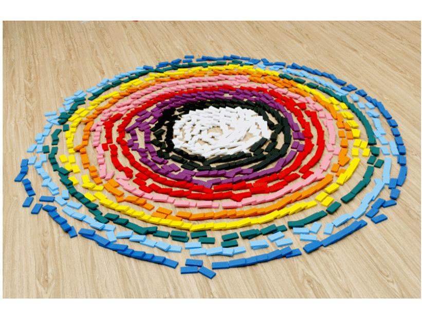 Деревянный набор домино из 1000 штук: Развивающие строительные блоки из массива дерева для детей