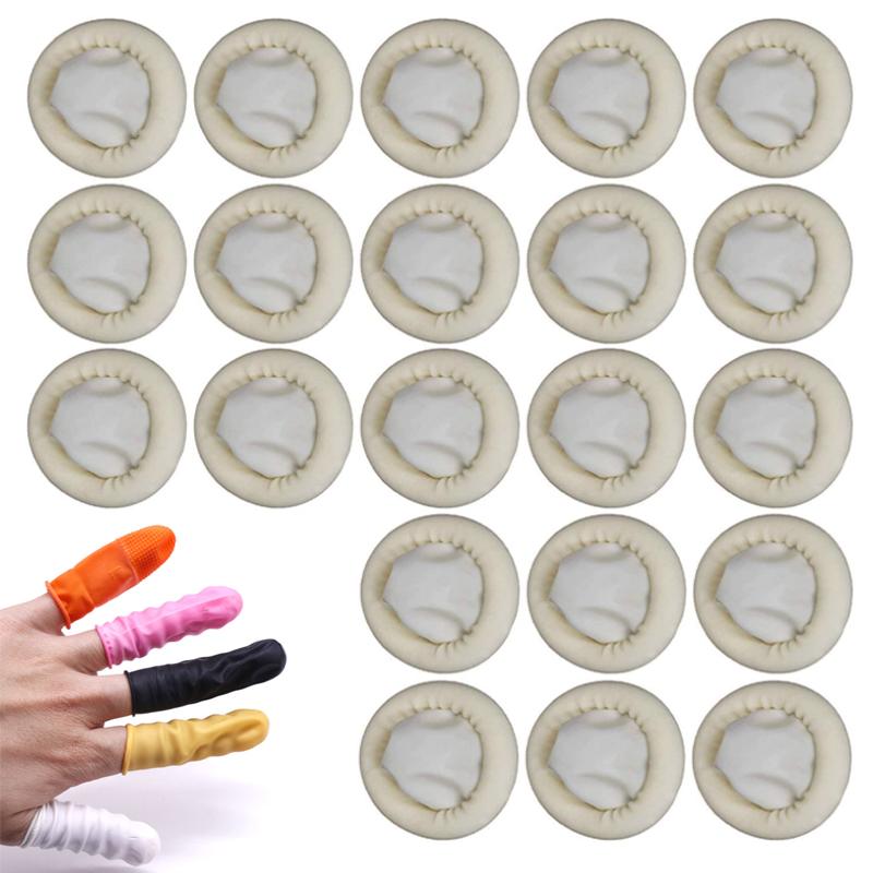 100-300 шт одноразовые защитные перчатки для кончиков пальцев из натурального каучука, нескользящие, антистатичные, латексные напальчники, прочный инструмент