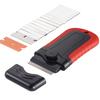VEVOR Razor Blade Scraper, 15 Extra Blades, Locking Scraper Tool with Security Cap, Carbon Steel and POM Blades, for Cleaning Labels, Stickers