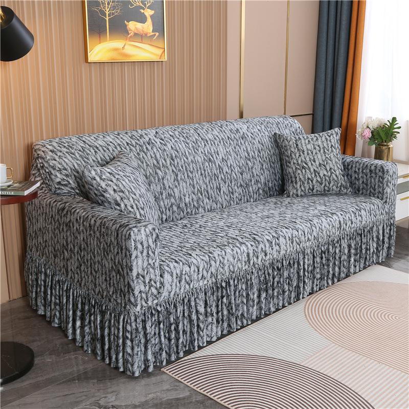 Стиль юбки, простой и современный универсальная юбка Four Seasons, чехол для дивана, эластичный универсальный нескользящий чехол для дивана