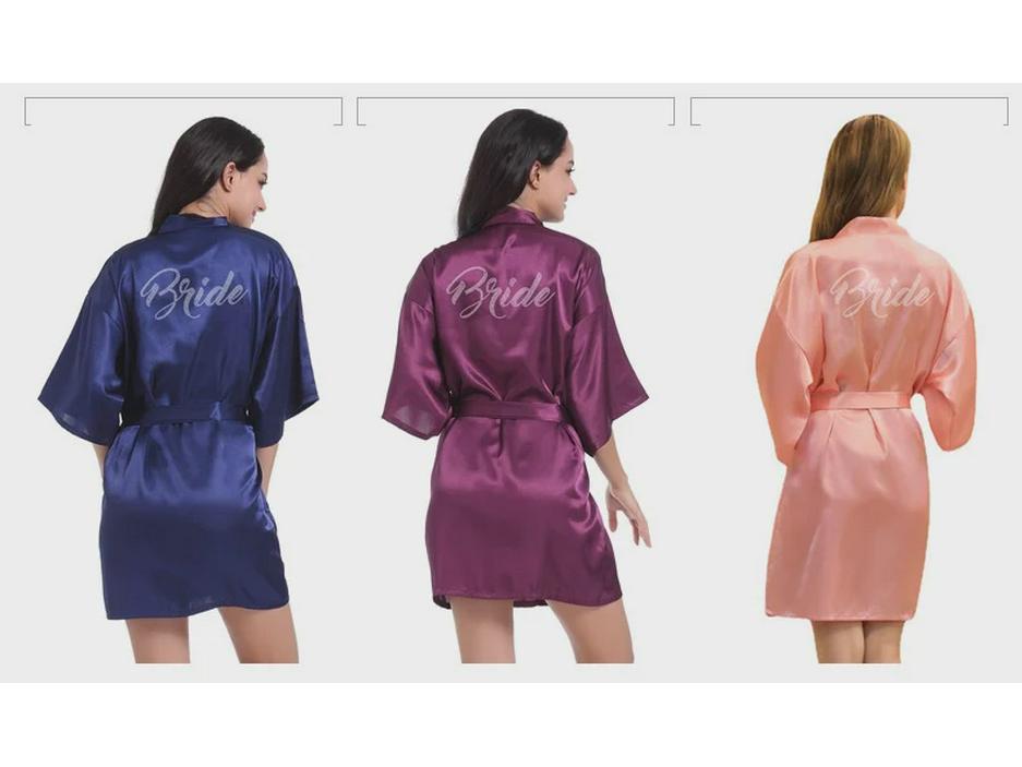 Летняя свадебная ночная рубашка-кардиган для невесты, тонкий рукав с пятью точками, однотонное утреннее платье