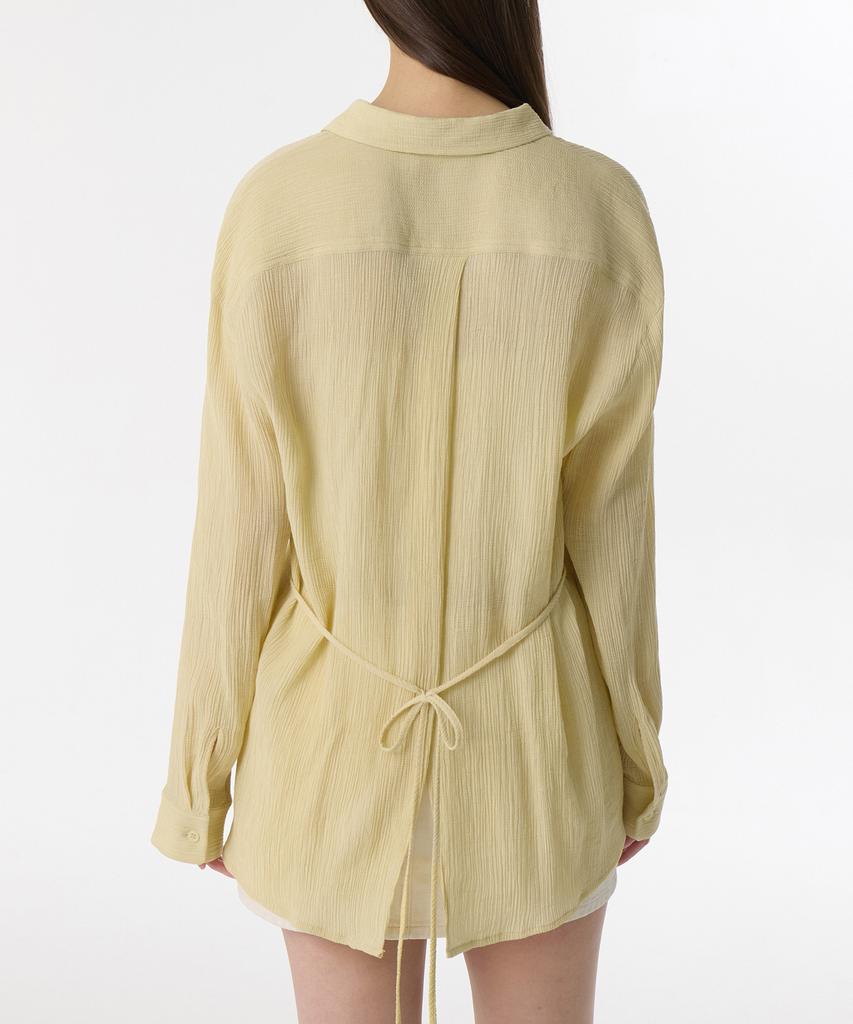 MUSINSA STANDARD WOMAN Women'S Oversized Sheer Crinkle Shirt [Butter]
