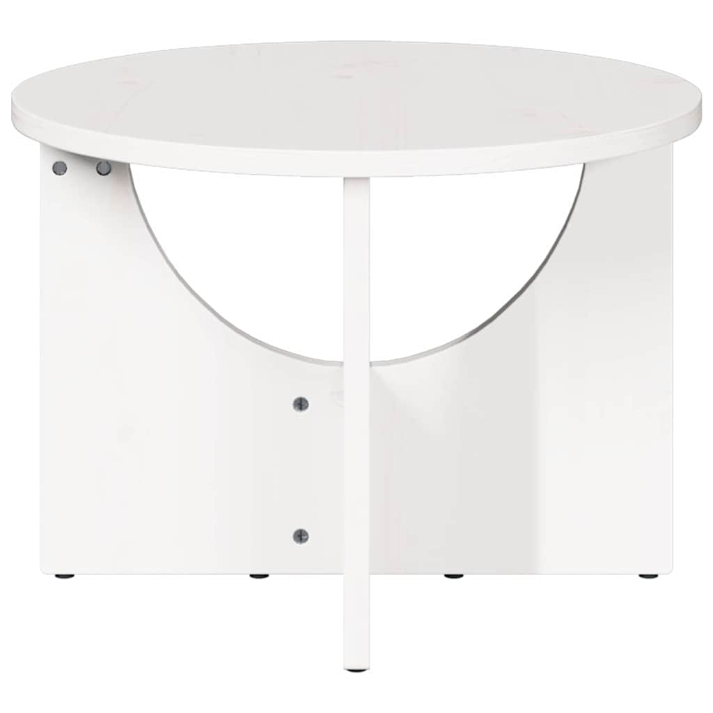 White Coffee Table 50 x 50 x 35 cm Solid Pine Wood