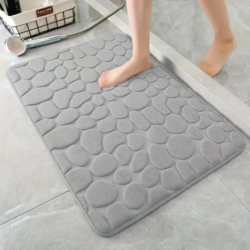 Non-slip Carpets Bathroom Mat Cobblestone Embossed Bathtub Side Floor Rug Shower Room Doormat Memory Foam Foot Mat