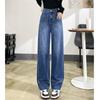 2022 Spring Autumn High Waisted Korean Stytle Fashion Harajuku Streetwear Vintage leisureWomen High Street Loose Straight Jeans