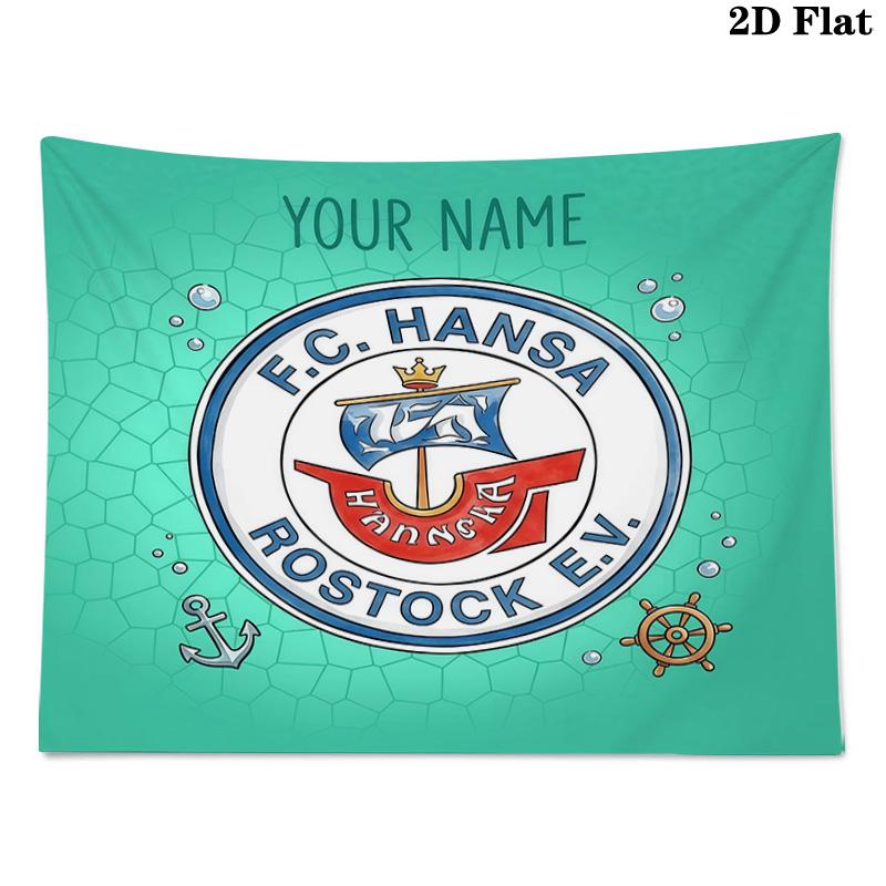 Custom Name FC Hansa Rostock Printed Tapestry – Wall Hanging for Bedrooms, Dorms, and Home Decor