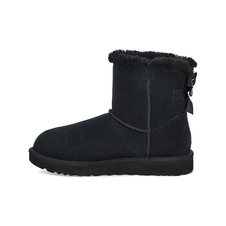 UGG Bailey Mini Bailey Chestnut Warm Plush Short Snow Boots Women Snow Boots Black 1119512-BLK