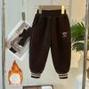 Мальчиковые повседневные брюки на бархатной подкладке - Коллекция Осень/Зима 2026 Теплые модные длинные брюки для детей среднего и младшего возраста