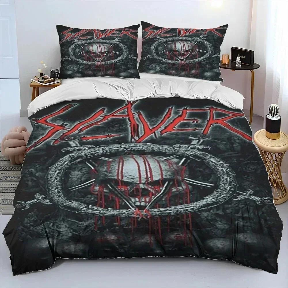 3D Принт Slayer Хэви-метал группа Музыка Постельное белье Набор Пододеяльник Комплект для кровати Покрывало Наволочка Одеяло Кинг Квин Размер