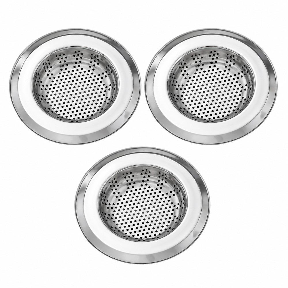 3 Pack 4.45 Inch Diameter Sink Strainer Wide Edge Sink Drain Strainer Bathroom Sink