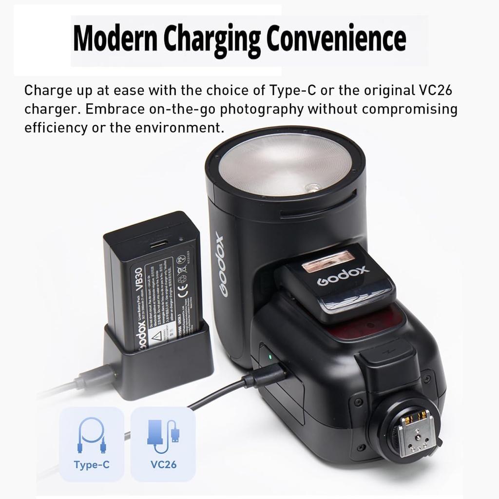 Авторизованная вспышка Godox для камеры Speedlight 76Ws TTL 500 секунд полной мощности Recycle 10 Level LED Modeling Lamp Pro [Godox Agent] V1Pro-S Sony, 2.4G