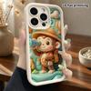 Phone case: 2D flat design suitable for iPhone 18 17 16 15 14 13 Pro protective case, adventurous little monkey, perfect Christmas and Halloween holid