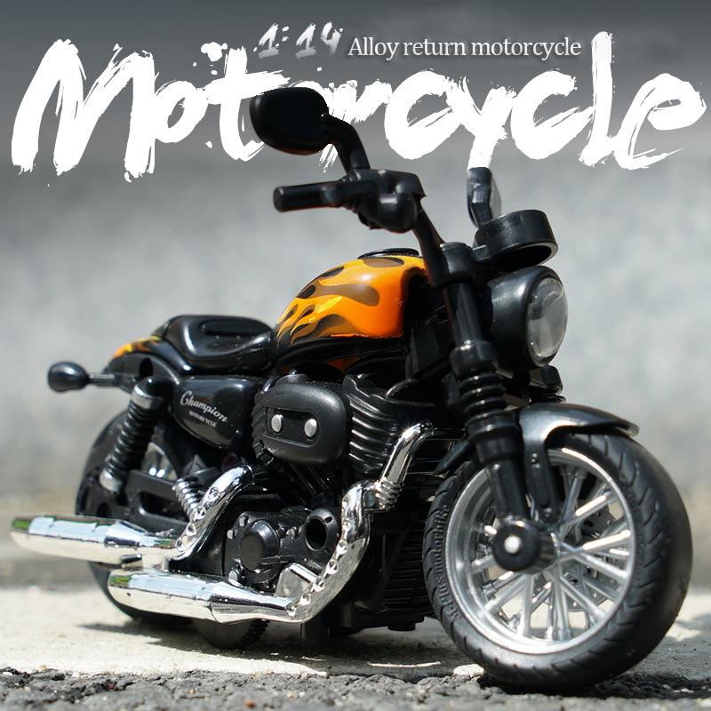 Нетоксичные игрушки-мотоциклы 1/14, имитация модели автомобиля из сплава со звуком и светом, инерционные игрушечные машинки, хобби, моделирование, литые модели транспортных средств