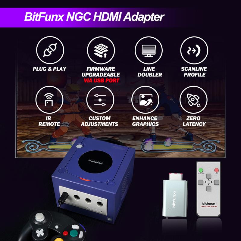 Bitfunx GC Video HDMI™ Адаптер Цифровой AV в HDMI™ GC2HD для Nintendo Gamecube NGC DOL-001 Игровой Консоли